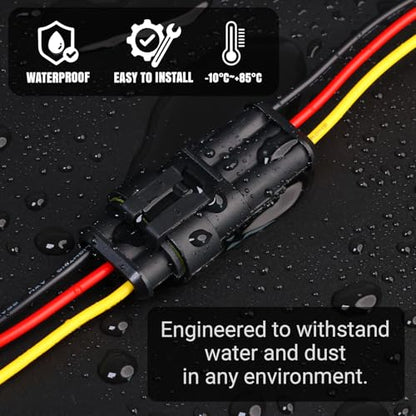 TMH 1/2/3/4/5/6 Pin Wire Connector 22 AWG Waterproof Electrical Male and Female, 10 cm. Wire Connectors 1-6 Way with Heat Shrink Tubing for Car Truck Boat Wire Connection (40PCS) - size: 1/2/3/4/5/6 Pin - 40PCS