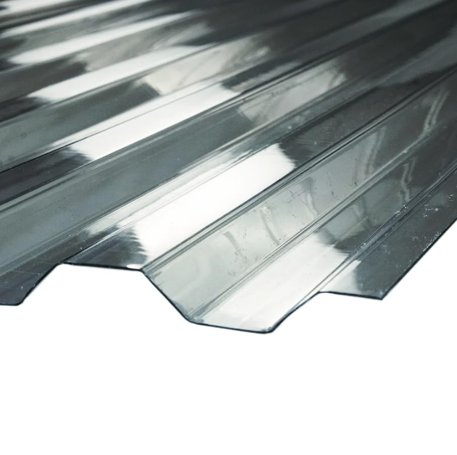 Clear Polycarbonate Black Corrugated Roofing Panels – 72” L x 21” W – Rainproof, Weatherproof & UV-Protected DIY Roof Sheets for Outdoor Projects (Set of 40)