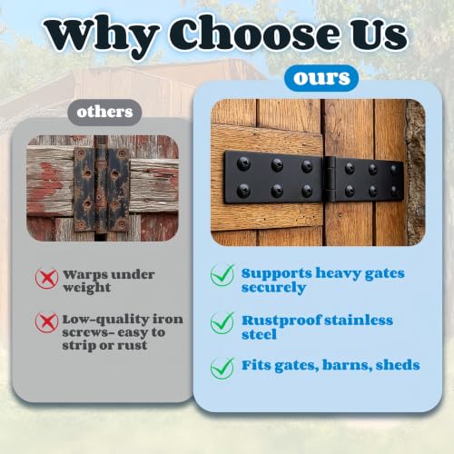 Heavy Duty Gate Hinges, Adjustable 270° Folding Barn Door Hinges - style: Style2