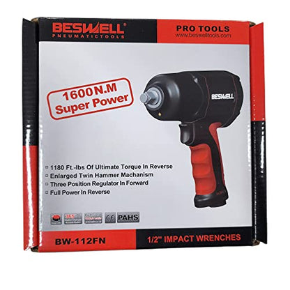 BESWELL BW-112FN1 1/2-Inch Air Impact Wrench - Lug Nut Impact Wrench