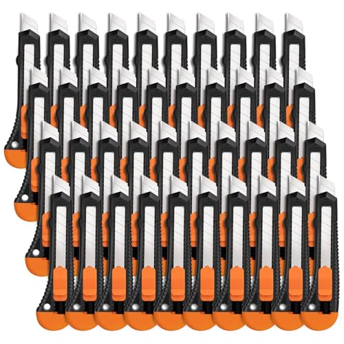 40 Pack Box Cutter Retractable, 18mm Utility Knife, Razor Knife - size: 40 Pack