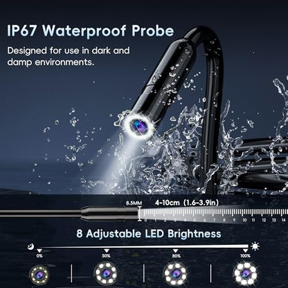 50FT Inspection Endoscope Camera with Light,1080P HD Borescope Camera - size: 50FT