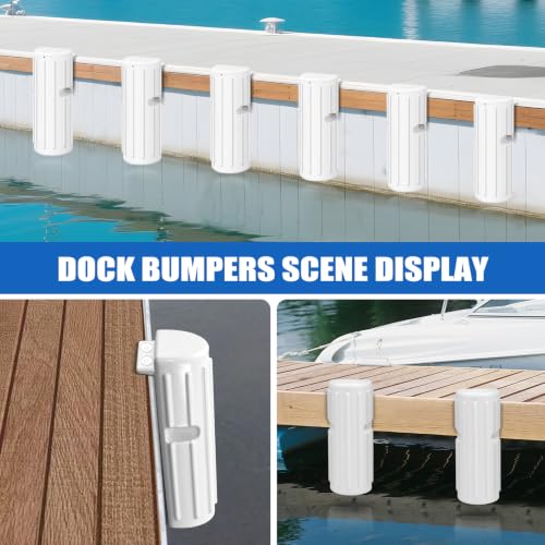 Marine Dock Bumpers Fenders, Dock Bumper Fender for Edge & Side, Marine-Grade PVC Fenders Guards for Docking, UV-Resistant, Edge Protection & Dock Guard, Includes 304 Stainless Hardware, 6Pack - White - style: 6PACK-WHITE