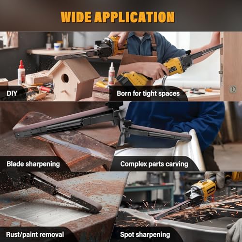 20V Cordless Deatil Belt Sander Compatible with DEWALT 20V MAX Battery - color: Yellow