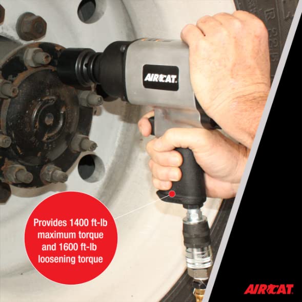 AIRCAT 1777 3/4" Impact Wrench, Twin Hammer Design, 1,400 ft-lb Max Torque
