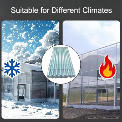 12PCS Polycarbonate Roofing Panels, Splicable Corrugated Plastic Panel