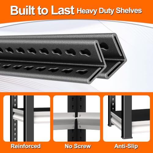 Metal Storage Garage Shelving - 40" W x 16" D x 36" H Black&White - size: 3T-WT-40"Wx16"D