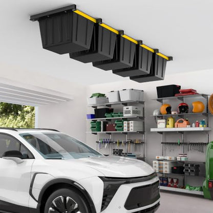 EVERHANGER Ceiling Storage Rack, Heavy Duty Overhead Garage Storage Rack - style: For 3 Bins