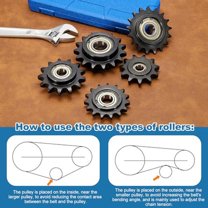 uxcell 2Pcs #50 Roller Chain Idler Sprocket, 10mm Bore 5/8" Pitch 13 Tooth - size: 10mm Bore 5/8" Pitch 13 Tooth