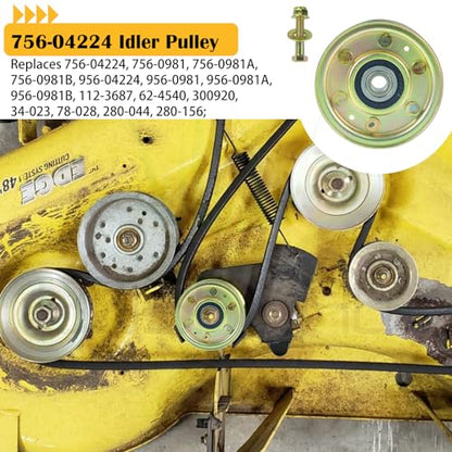 2 Pack 756-04224 Flat Idler Pulley Cub Cadet LT1050 LT1042 Tractors - color: L09 2x756-0981