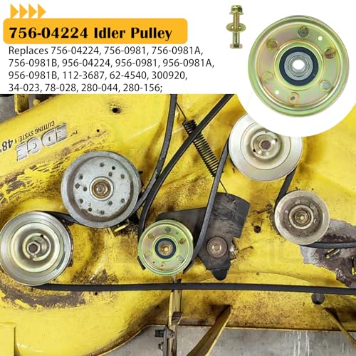 2 Pack 756-04224 Flat Idler Pulley Cub Cadet LT1050 LT1042 Tractors - color: L09 2x756-0981