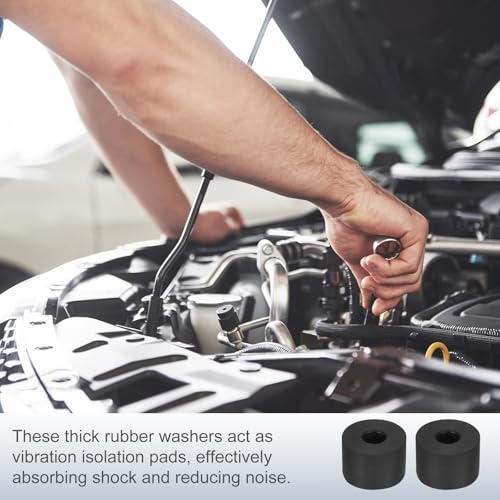 uxcell 25Pcs Rubber Spacers, 25mm OD, 10mm ID, 5mm Thick Black Round Anti Vibration Rubber Pads Isolation Bushings Washer for Home Cars Boat(0.98" OD x 0.39" ID x 0.2" Thick) - size: 30mm OD x 10mm ID x 20mm Thick