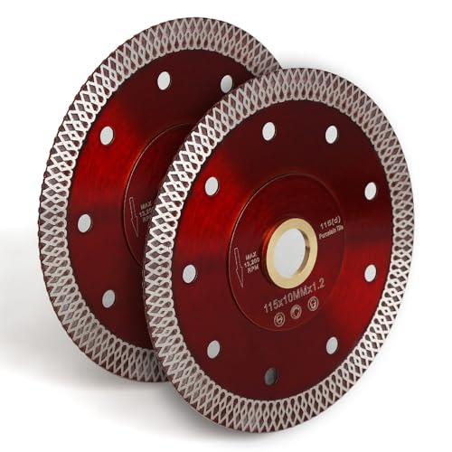 YIJING 2pcs/Lot 4.5” Diamond Tile Blade Super Thin Diamond Cutting Blade for Cutting Ceramic Porcelain Tile Granite Marble (4.5"-2pc) - size: 4.5"-2pc