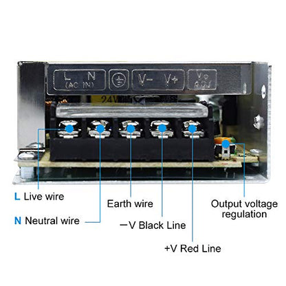 inShareplus 24V 2.5A 60W, DC Universal Regulated Switching Power Supply, Converter AC 100-240V to DC 24 Volt LED Driver, Transformer,Adapter for LED Strip Light, Computer Project - style: 24V 60W