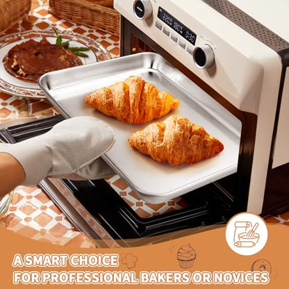 Stainless Steel Baking Sheet Pan Set of 2, Cookie Sheets 10 x 8 x 1 Inch - size: 10 inch