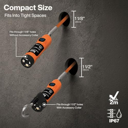 Klein Tools ET30 Wireless Inspection Camera, 1080P High Resolution Borescope with Light, Wi-Fi Enabled for iPhone and Android, Drain Plumbing Diagnosis, Fish Rod Compatible
