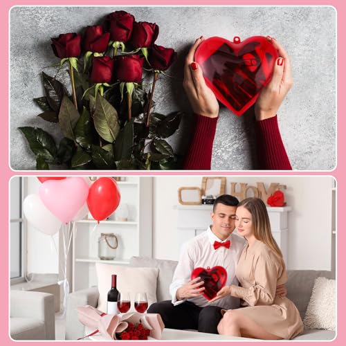 Kingdder 36Pcs Valentine Gift Set for Men Mini Tape Screwdriver Keychain Heart Shaped Box Set Boyfriend Husband Adult Gifts Bulk Valentine Tape Screwdriver Keychain for Men Wedding Anniversary