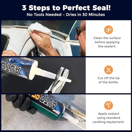 Seam Sealer Automotive-Professional Grade High Strength Waterproof Adhesive for Truck,Marine,Auto Body Repair, Rust & Leak Prevention-Quick Paintable Sealant for Metal,Plastic,RV Roof Sealant White - color: White 2