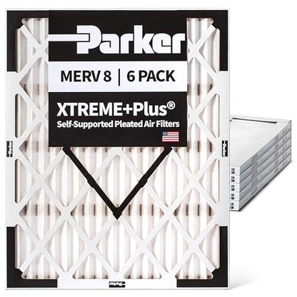 Parker 14x20x1 MERV 8 Xtreme Plus Pleated HVAC Air Filter. 6 Pack - style: 14 x 20 x 1