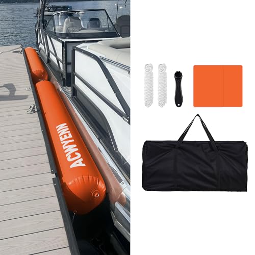 Inflatable Large Boat Dock Bumpers and Fenders for Docking - size: 10'x18" Orange