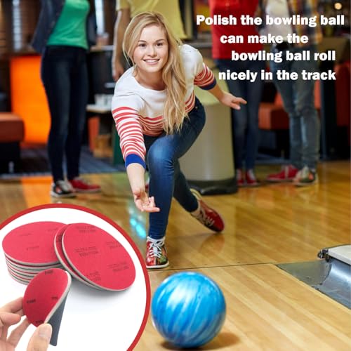 9 Piece Bowling Ball Resurfacing Kit with Sanding Pads Grit 180 400 500 800 1200 2000 2500 3000 5000, for Surface Cleaning, Polishing and Maintenance Bowling Sanding Pads