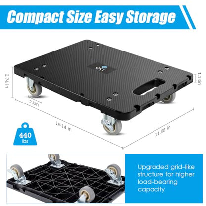 Furniture Dolly 2 Pack Add-On, Connectable Moving Dolly with Wheels