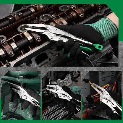 SK 9.5" Long Nose Locking Pliers, Vice Grips, Premium CR-V Steel - size: 9.5" Single