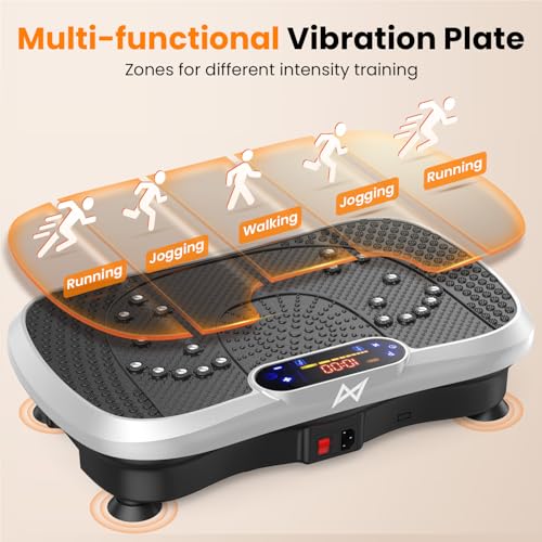 AXV Vibration Plate Exercise Machine Fitness Platform Body Vibrating Board - color: BT.PRO.SILVER
