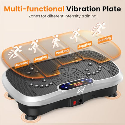 AXV Vibration Plate Exercise Machine Fitness Platform Body Vibrating Board - color: BT.PRO.SILVER