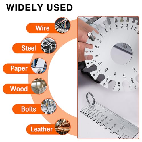ZeeDix 4 Pcs Stainless Steel Metal Sheets Welding Thickness Gauge - style: Measuring combination-4