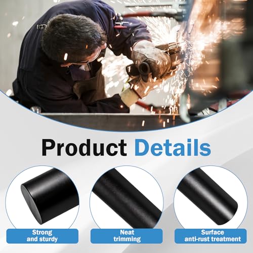 12L14 Steel Bar Stock 1-1/4 in Round x 12 in Length Carbon Steel for CNC DIY Craft Tool (Pack of 2) - size: 1-1/4 in Round x 12 in Length (Pack of 2)