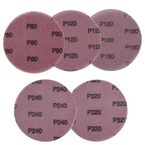 WORKPRO 20-Piece Sanding Discs - 5-Inch Hook and Loop Sanding Disc for Dust-Free Sanding, Tear-Resistant Nylon, 80/120/180/240/320 Grits for Orbital Sanders