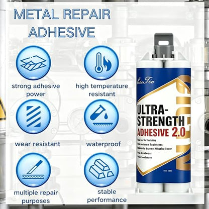 Strong FoundryGlue,HighTemperature ResistantCasting Repair, MetalRepair Glue, LiquidWelding Filler forMetal Defects andRepairs-ProfessionalAdhesive Designed forMetal, Plastic,Wood（2pcs）