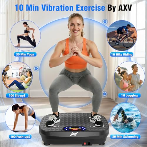 AXV Vibration Plate Exercise Machine Fitness Platform Body Vibrating Board - color: BASIC.BLUE
