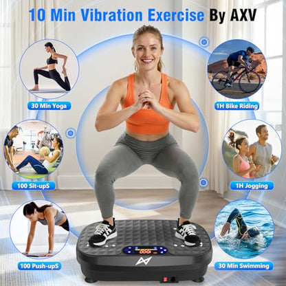 AXV Vibration Plate Exercise Machine Fitness Platform Body Vibrating Board - color: BASIC.BLUE