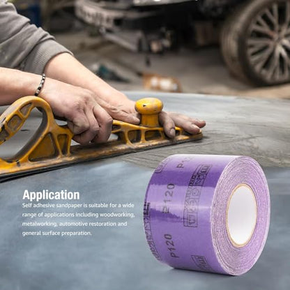 180 Grit PSA Purple Ceramic Sandpaper Roll 2-3/4x20 Yards Film Sanding Roll - style: 180 Grit