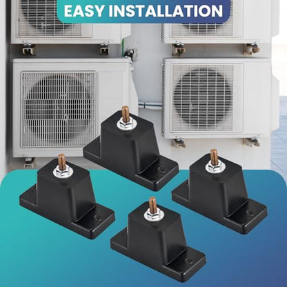 4 Pack Rubber Vibration Isolator Mounting Bracket for Air Conditioner Condenser Mounting Bracket for Outdoor Mini Split