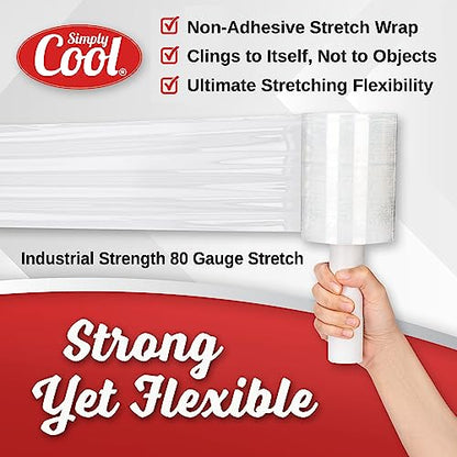 Simply Cool Mini Stretch Wrap 12 Pack 5 Inch 1000 Ft 80 Gauge Shrink Wrap - size: 5-inch