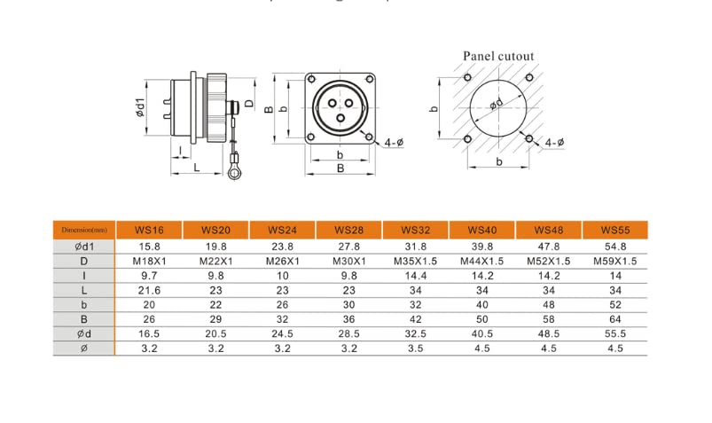 WS16 7 Pin Aviation Connector Waterproof Plug Male Female Square Socket Metal Threaded Signal LED Industrial Equipment - size: 7Pin
