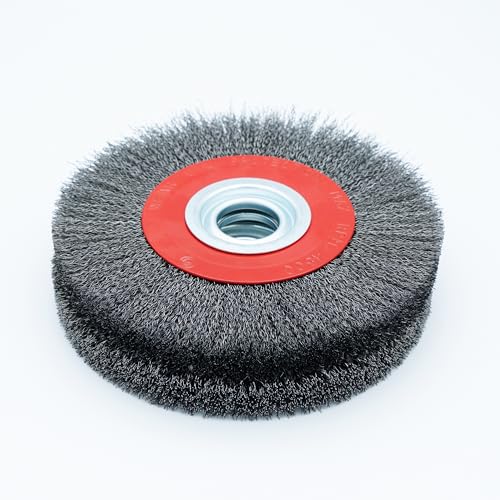 6inch 8inch 2pcs Bench Wire Wheel Brush Set - Coarse Crimped Steel Wire 0.012in, 5 Spacer Arbors (1/2in-1in), 4500 RPM Precision-Balanced for Bench Grinder - Rust & Corrosion (8inch 2pcs) - style: 8inch 2pcs
