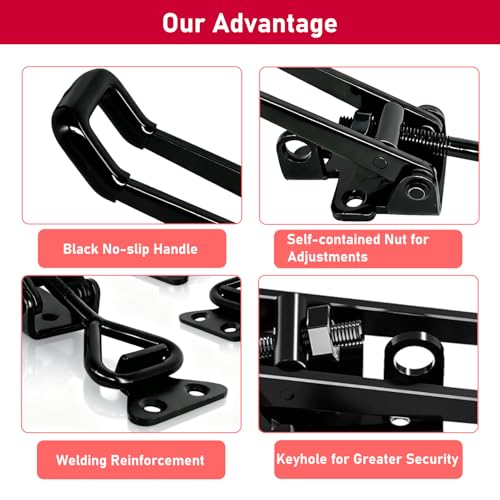 4 Pack Heavy Duty Toggle Clamp Latch 4003 Style - 1320Lbs Capacity Adjustable Quick Release Hasp Clamps - size: 4003-4pcs