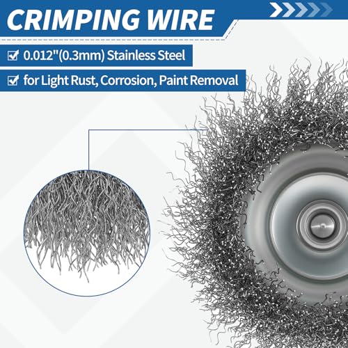 6Pack 2" Wire Brush for Drill with 1/4" Round Shank