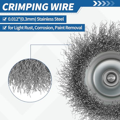 6Pack 2" Wire Brush for Drill with 1/4" Round Shank