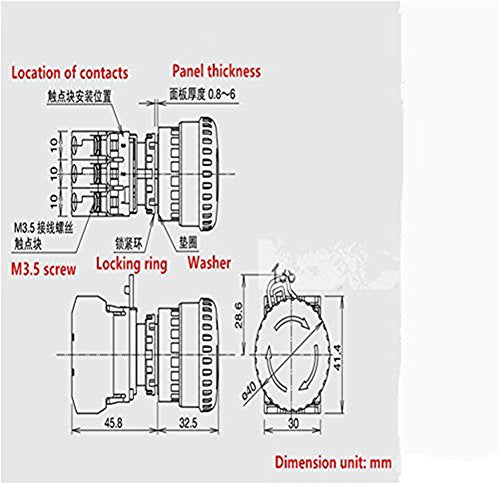 TWTADE/Red Mushroom Cap 1NO 1NC DPST Emergency Stop Push Button Switch AC 660V 10A YW1B-V4E11R - color: Red/YW1B-V4E11R, size: 1NO 1NC