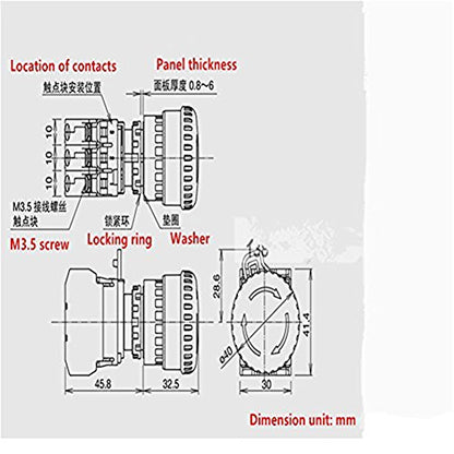 TWTADE/Red Mushroom Cap 1NO 1NC DPST Emergency Stop Push Button Switch AC 660V 10A YW1B-V4E11R - color: Red/YW1B-V4E11R, size: 1NO 1NC