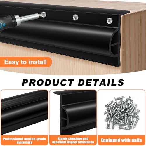 Dock Edging 10 Feet/20 FeetBoat Dock Bumpers for Dockside and Edge,5 Park and 10 Park Dock Greater Protector Rub Rail for Boats,Each Park 23.5 inch Long. - color: Black, style: 5 pcs Totall 10ft