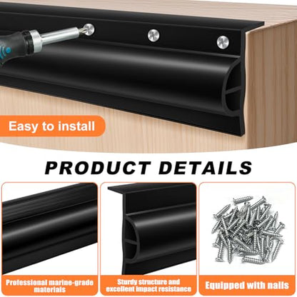 Dock Edging 10 Feet/20 FeetBoat Dock Bumpers for Dockside and Edge,5 Park and 10 Park Dock Greater Protector Rub Rail for Boats,Each Park 23.5 inch Long. - color: Black, style: 5 pcs Totall 10ft