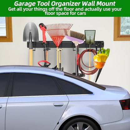 PIYILO 48 in Garage Tool Organizer Wall Mount, Adjustable Tool Storage Rack - size: 48 inch Double-Layer 6-Hook