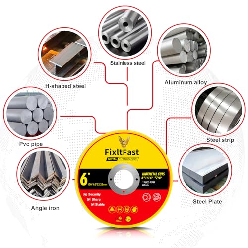 FIXLTFAST 6 x 0.045 x 7/8" Metal & Stainless Steel Cut Off Wheel -25 PCS - size: 6