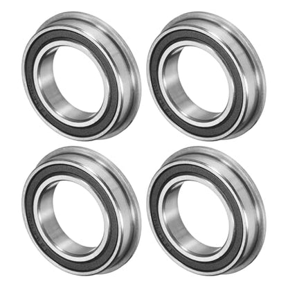 M METERXITY 4-Pack F6804-2RS Flanged Ball Bearing, 20mm x 32mm x 7mm Double Rubber Seal Chrome (GCr15) Steel Deep Groove Ball Bearings for Wheelbarrow/Printer/Fax Machines/Power Tools - size: 20mm x 32mm x 7mm